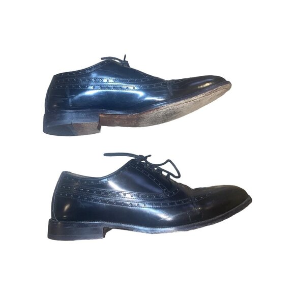Johnston&Murphy Sheepskin Black Leather Lace Up Dress Men\'s Shoes Size 10D